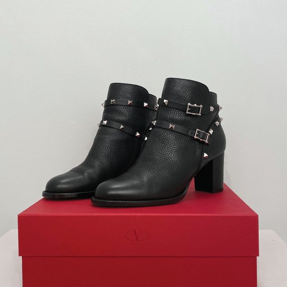 Valentino Garavani Rockstud Buckle Wrap Ankle Booties - Picture 1 of 10